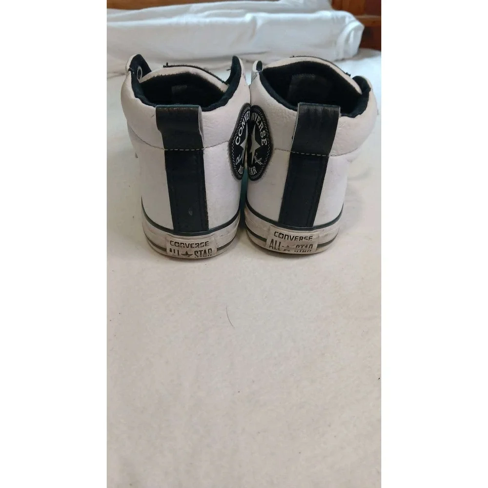 Converse Chuck Taylor All Star Street Mid White Leather Sneakers 655993C Mens 5